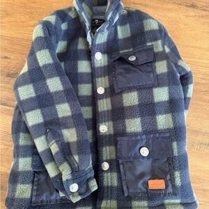 For all mankind- Kids Plaid Jacket in Green and Navy
